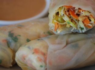 Gluten Free Vegetarian Spring Rolls With Thai-Style Peanut Sauce