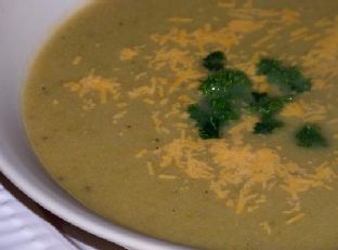 Light Cream Of Broccoli Soup With Cheddar Cheese