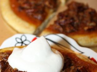 Pecan Pumpkin Pie Dessert Pizza with Maple Whipped Cream