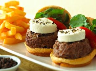 Peppered Goat Cheese Log Sliders