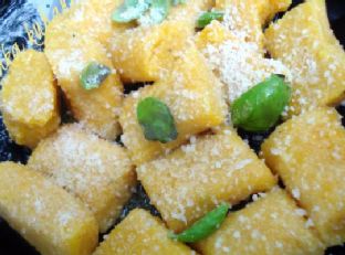 Pumpkin gnocchi with basil and Parmesan