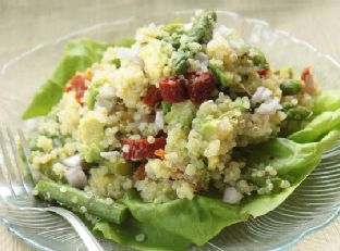 Quinoa Salad With Avocado, Asparagus and Sun Dried Tomatoes