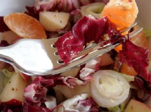 Radicchio & Endive Salad with Pecans, Apple & Mandarin