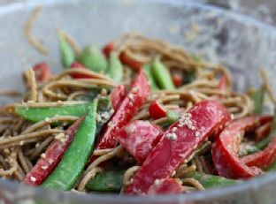 Snow Pea Sesame Noodle Salad