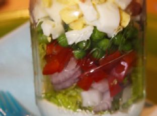 Southern 7 Layer Salad in a Mason Jar