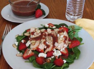 Spinach Salad with Strawberry Vinaigrette