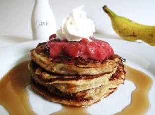 Strawberry Banana Stuffed Pancakes