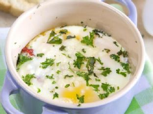 Sun Dried Tomato and Herb Baked Eggs