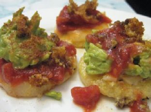 Tex-Mex Polenta Rounds with Chunky Guacamole