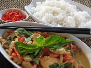 Thai Basil Chicken With Green Curry