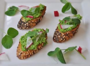 Vegan Pea and Mint Pesto Bruschetta