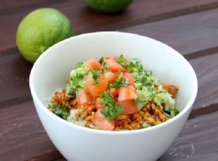 Vegan Taco bowls with Cilantro Lime Cauliflower Rice