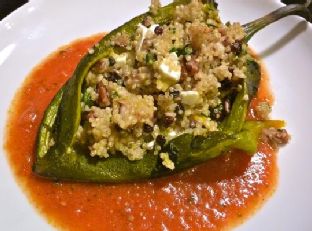 Veggie-Quinoa Stuffed Chilis