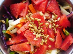 Watermelon, Zucchini, Carrot Salad