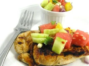 Zesty Lime Marinated Chicken with Homemade Watermelon Salsa