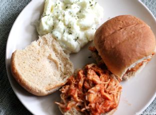 Slow Cooker BBQ Shredded Chicken Sliders