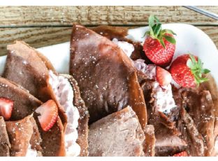 Strawberry Cheesecake Chocolate Crepes