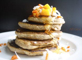 Peach Carrot Coconut Vegan Pancake