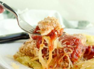 Skinny Chicken Parmesan with Spaghetti Squash