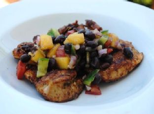 Spiced Chicken With Black Bean and Mango Salsa